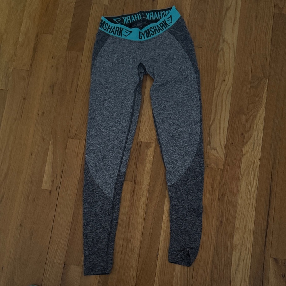 Gymshark Women’s Charcoal and Teal Leggings